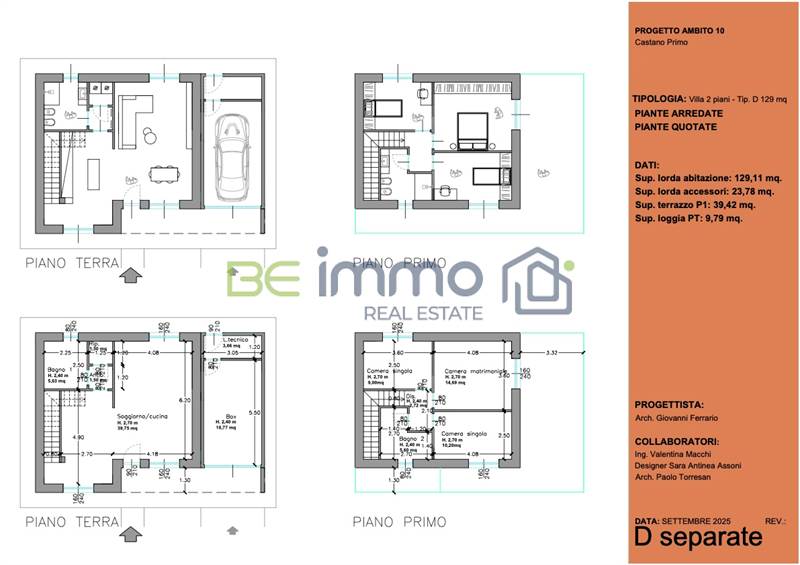 Planimetria con arredi e quotata