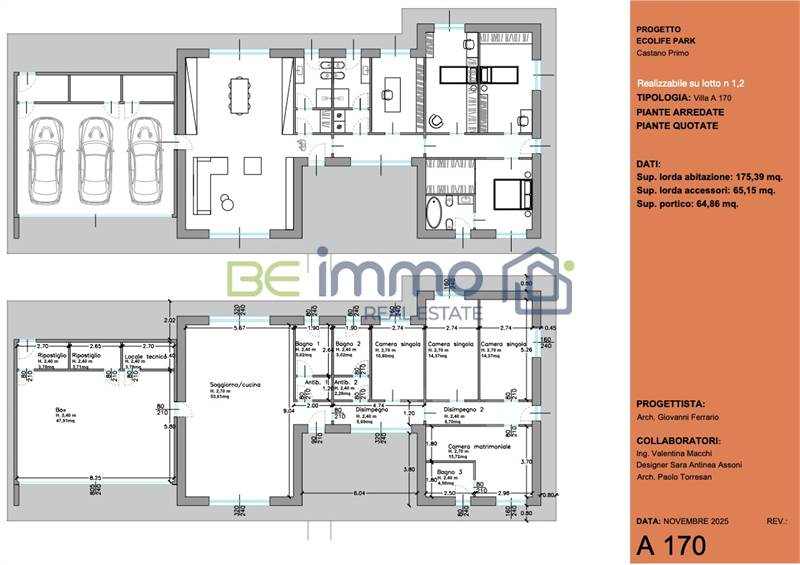 Planimetria con arredi e quotata